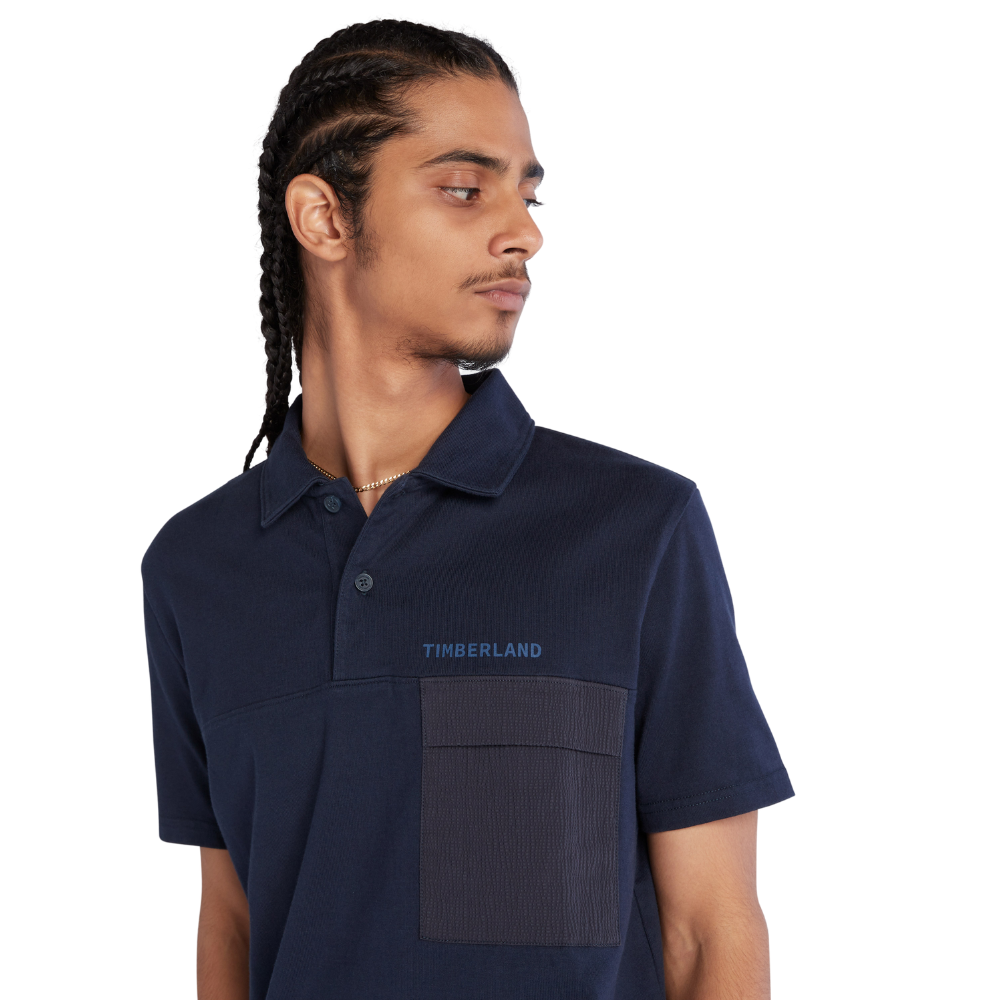 [Original] Timberland Áo Polo Nam Mix Media Seersucker Pocket Polo Regular TB0A666W