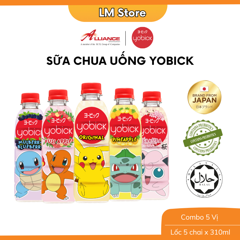 Lốc 6 Chai Sữa Chua Uống Yobick Thương Hiệu Nhật Bản - 6 Chai x 310ml