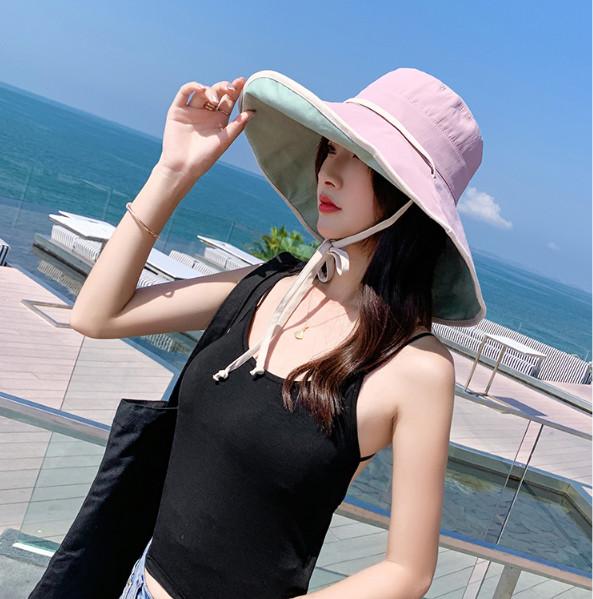 Nón rộng vành chống nắng đội 2 mặt chống tia cực tím cao cấp, mũ chống nắng nữ thời trang mới