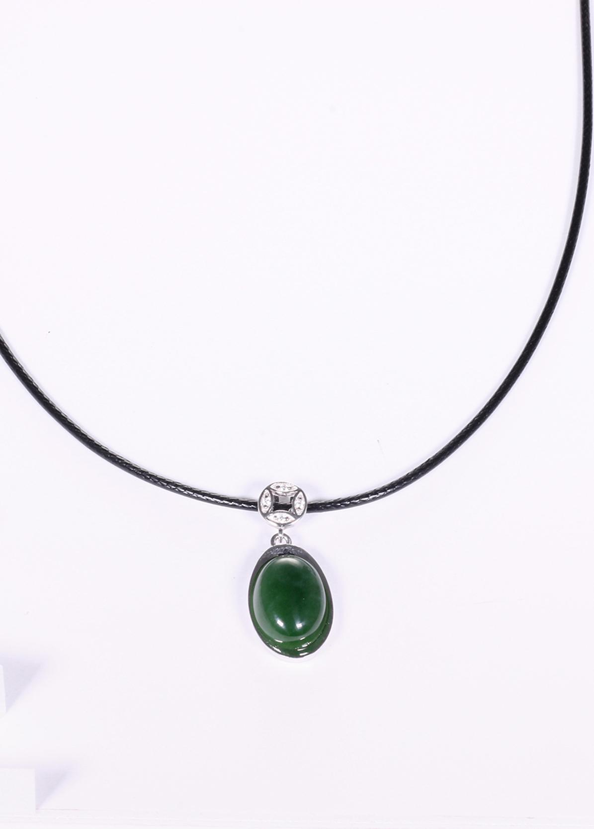 Mặt dây chuyền hoa văn thời trang đá ngọc bích mệnh hỏa, mộc - Ngọc Quý Gemstones