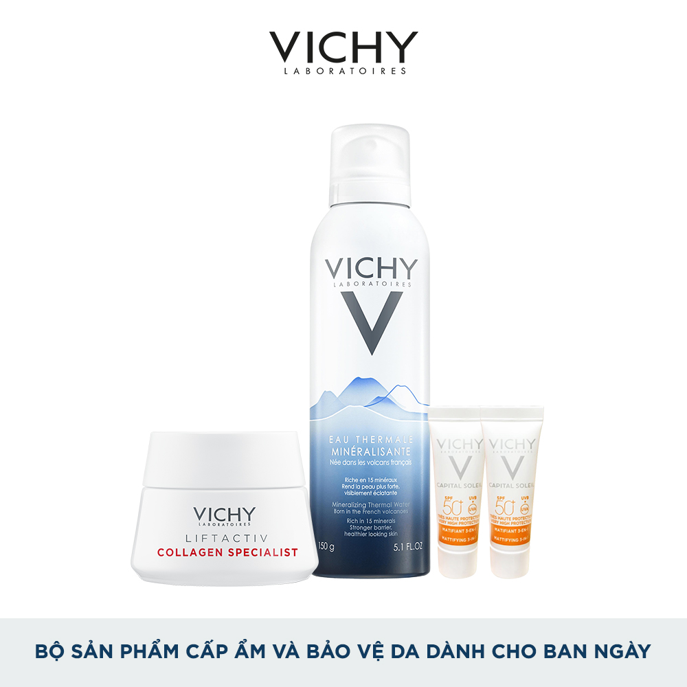 Bộ sản phẩm cấp ẩm và bảo vệ da dành cho ban ngày Vichy Mineralizing Water