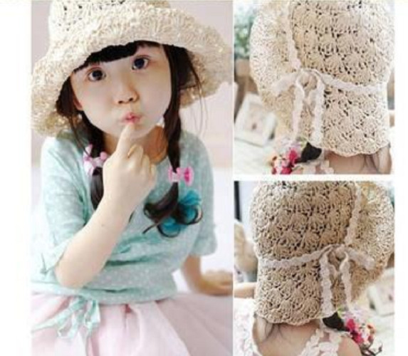Mũ cói móc thời trang cho bé yêu, nón chống nắng tạo kiểu cho bé