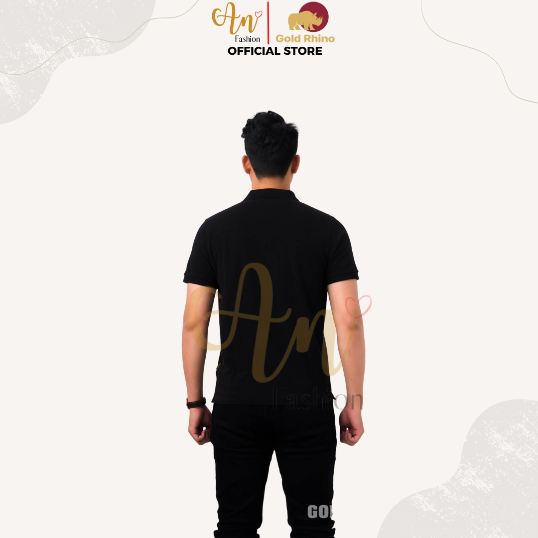 Áo Polo Nam Màu ĐEN Đơn Giản Nhưng Phong Cách Mạnh Mẽ Rất Đàn Ông Chất Vải 100% Cotton Cao Cấp - Gold Rhino