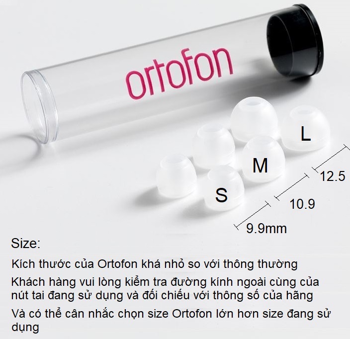 Nút tai nghe cao cấp Ortofon eartips thay thế nâng cấp cho núm tai nghe nhét tai in-ear - Hàng nhập khẩu