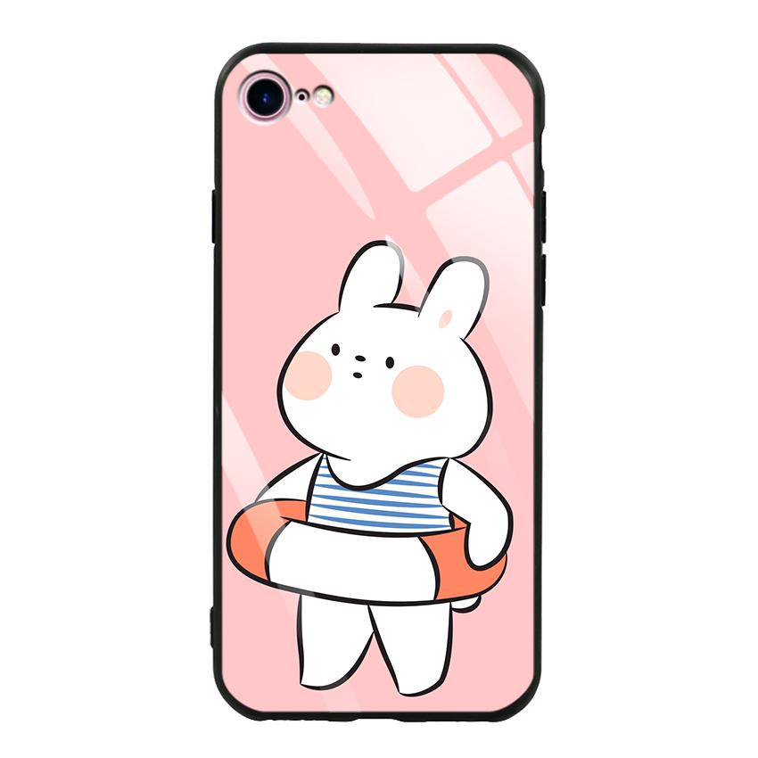 Ốp Lưng Kính Cường Lực cho điện thoại Iphone 7 / 8 - 03003 7903 RABBIT01 - Hàng Chính Hãng