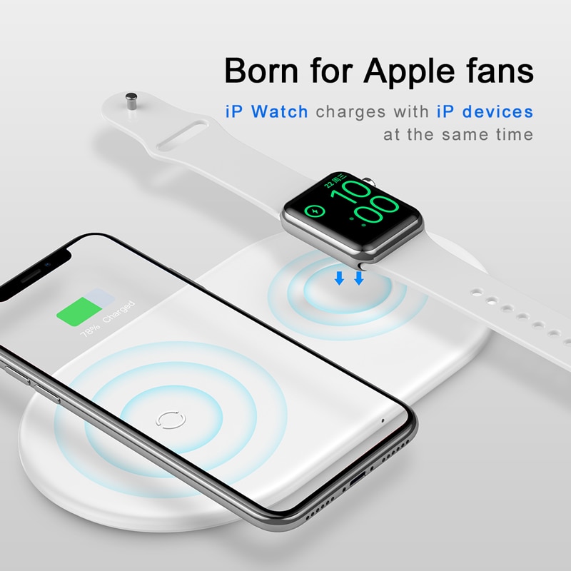 Đế sạc nhanh không dây 2 in 1 cho điện thoại và Apple Watch hiệu Baseus Dual Smart Wireless Charging Pillow (hỗ trợ công suất lên tới 10W, Wireless Quick charge) - hàng chính hãng