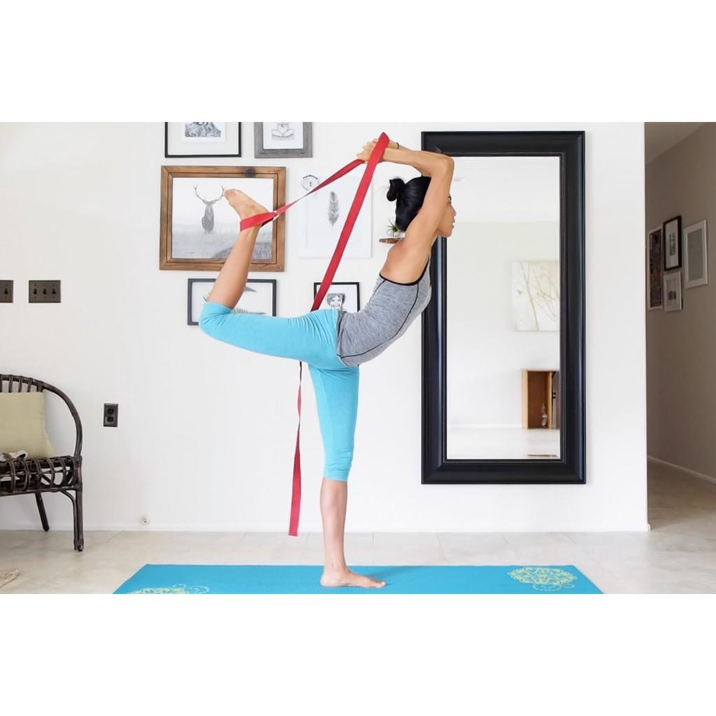 Dây tập Yoga Cotton loại tốt dài 1,8m x 3,8cm hỗ trợ tập động tác khó, tăng độ dẻo uốn người tập Yoga YO20