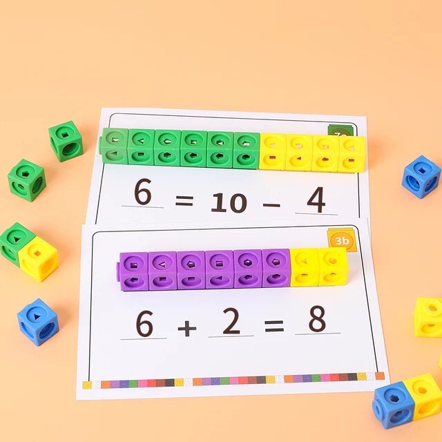 Đồ chơi toán học,bộ cube blocks hỗ trợ bé tiếp cận học toán theo cách mới thú vị hơn,hàng rất đẹp