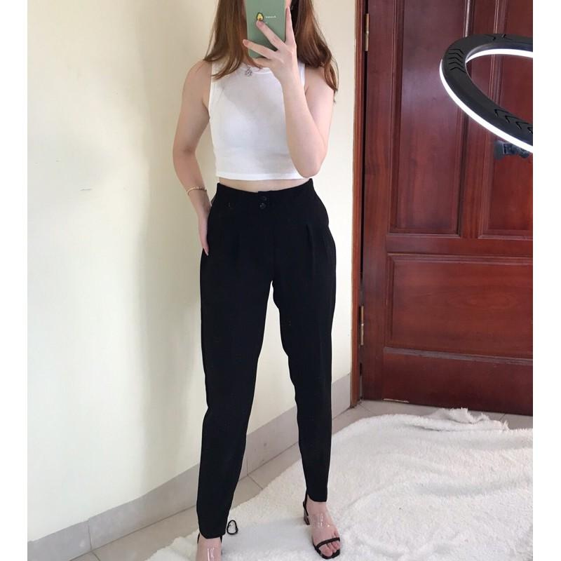 Quần Baggy 2 Khuy- Quần Cạp Cao- Ảnh Thật Shop Chụp