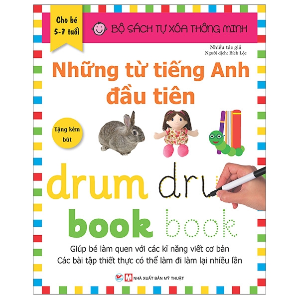 Combo Trọn Bộ 2 Cuốn: Bộ Sách Tự Xóa Thông Minh - Những Từ Tiếng Anh Đầu Tiên + Cách Nói Thời Gian Trong Tiếng Anh ( 5 -7 tuổi ) - Tặng Bút Xóa