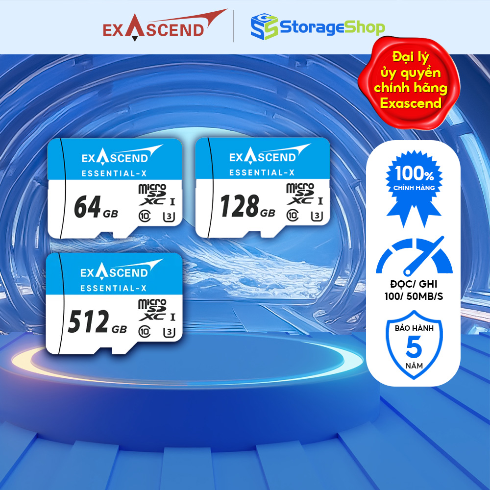 Thẻ nhớ MicroSDHC Exascend Essential-X UHS-I U3 Hàng chính hãng