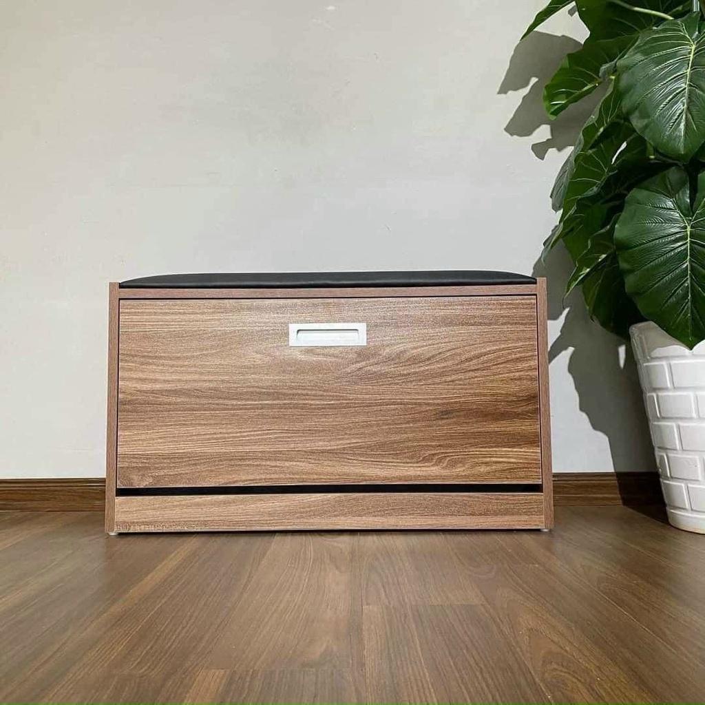 Kệ tủ giày thông minh cánh lật 1 tầng kết hợp ghế ngồi, dài 80cm