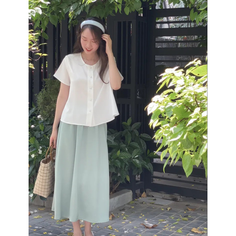 Chân Váy Dài Dáng Suông Chất Lụa - 5 Màu - Đing Đang