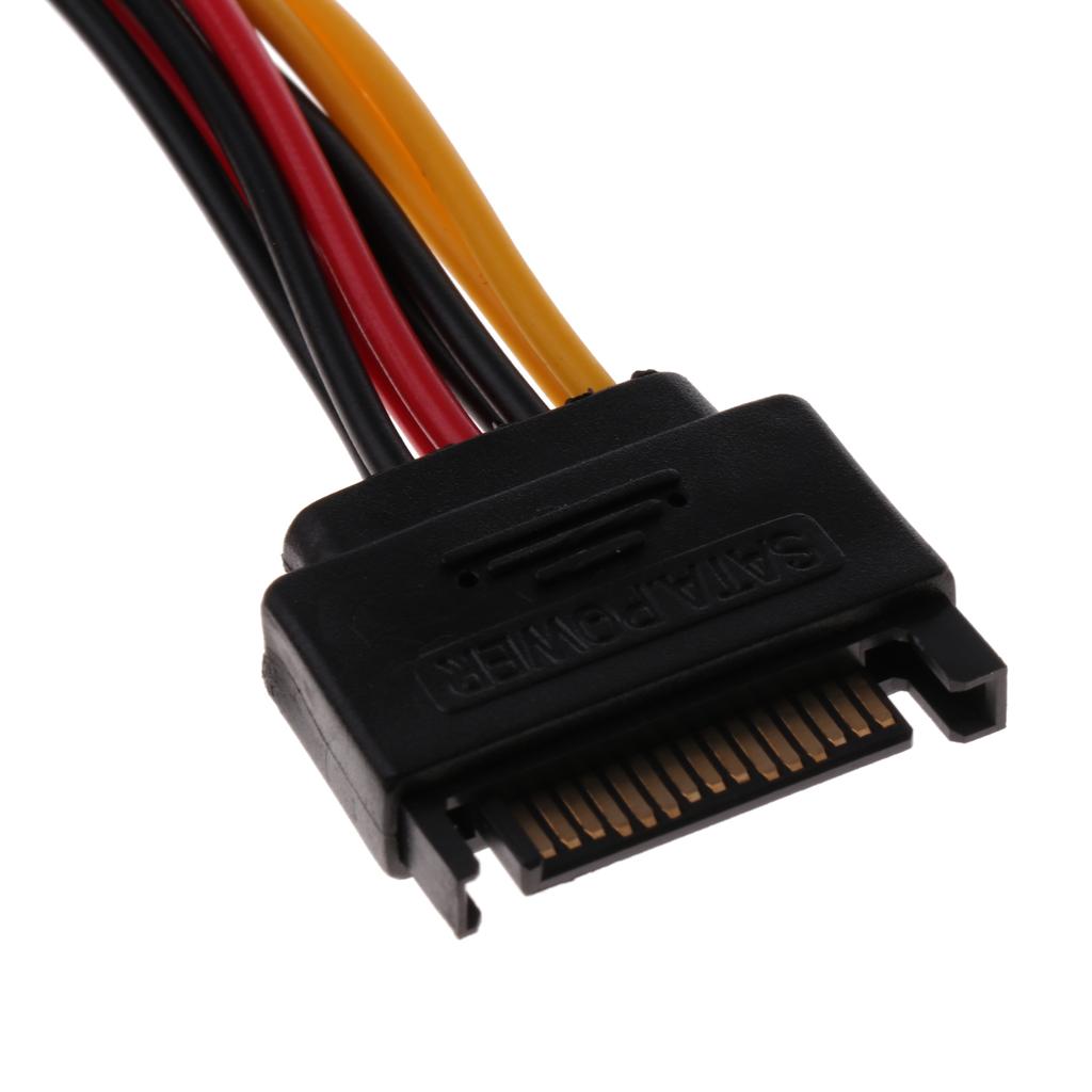 SATA Power Cable SATA 15 Pin Male to 2x Female Splitter Cables Cord