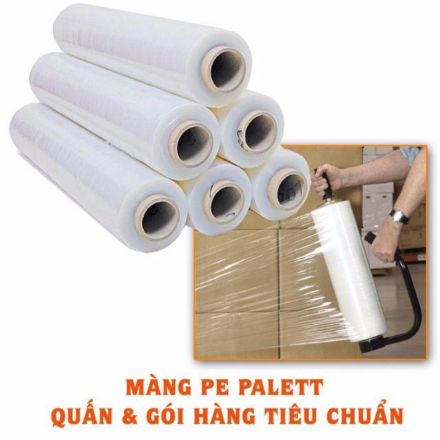 Màng Pe quấn hàng hóa , Màng quấn pallet cỡ đại 50cm siêu dính dai nặng 2.4kg