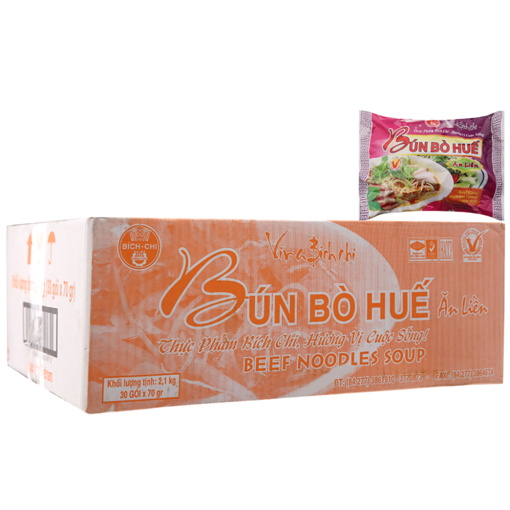 Thùng 30 Gói Bún Bò Huế Ăn Liền Bích Chi