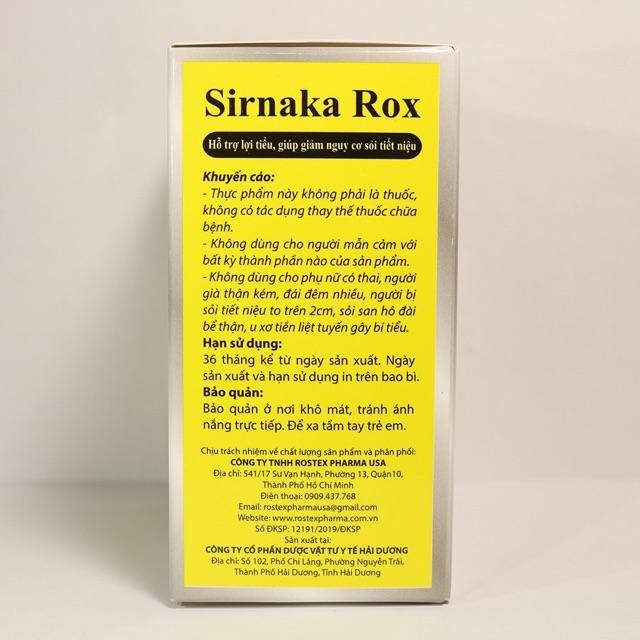 Sirnaka Rox lợi tiểu, giảm nguy cơ sỏi thận, sỏi tiết niệu Hộp 10 gói