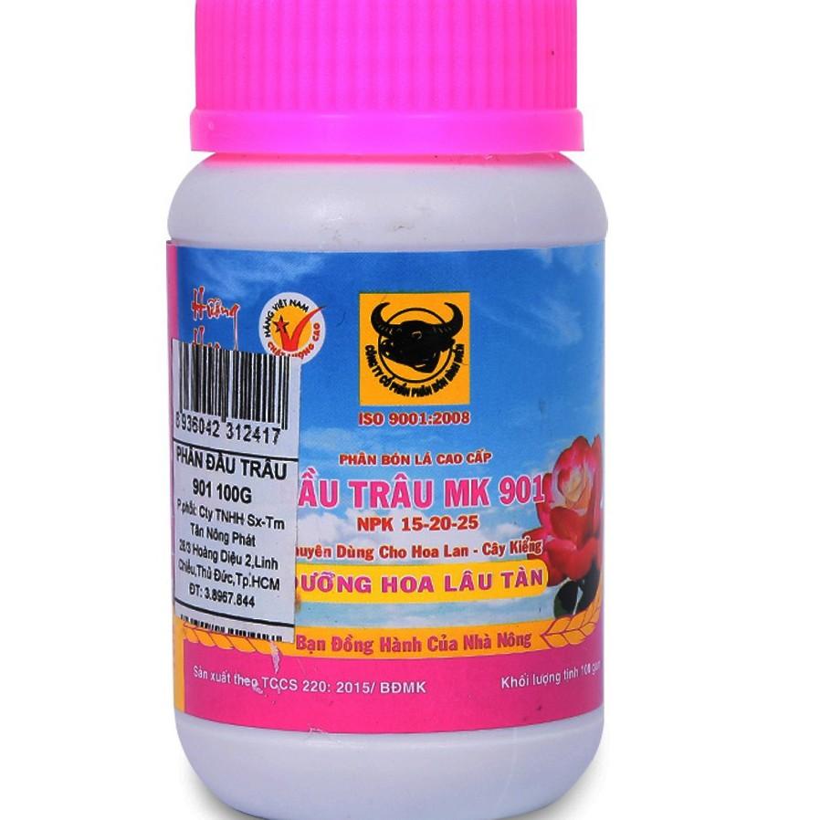 Phân bón dưỡng hoa lâu tàn Đầu Trâu 901 hũ 100g