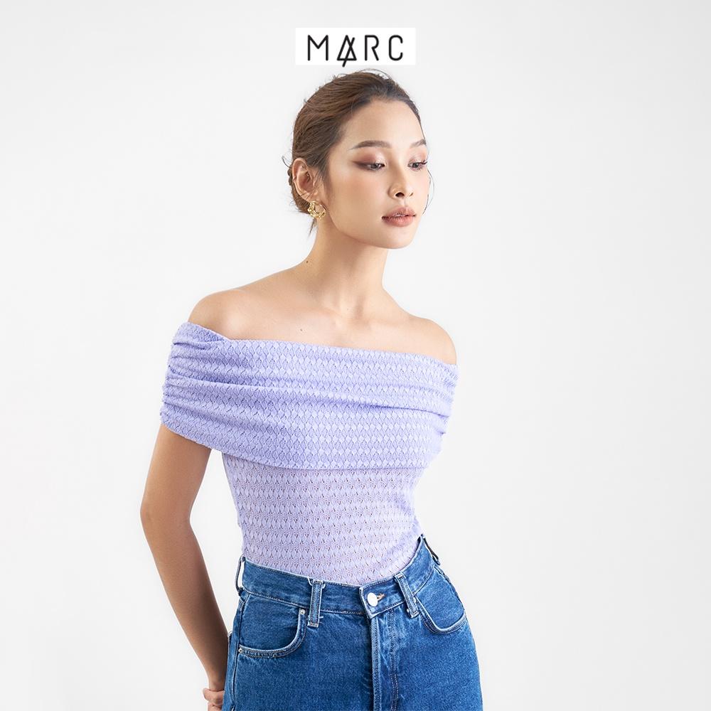 Áo kiểu nữ MARC FASHION form ôm bẹt vai nhún thun TRST111422