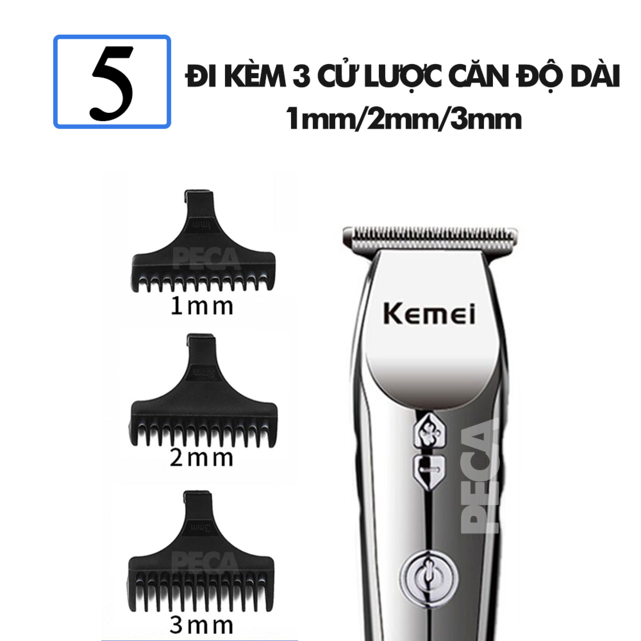 Tông đơ chấn viền, bấm viền Kemei KM-126 điều chỉnh được tốc độ có thể cạo đầu, cạo trắng, khắc tattoo tóc