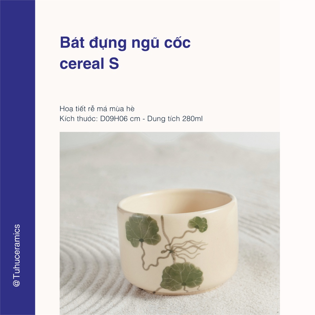 Tô Cereal “Rau Má” Gốm Tuhu