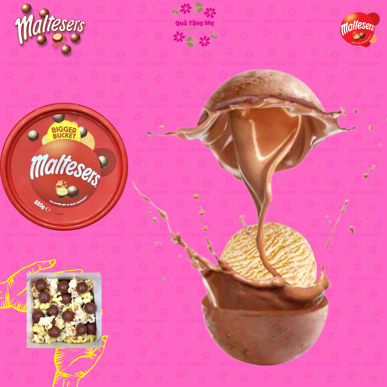 Socola nhân mạch nha Maltesers vị sô cô la sữa mịn màng thơm ngon cùng nhân mạch nha lúa mạch giòn tan - QuaTangMe Extaste