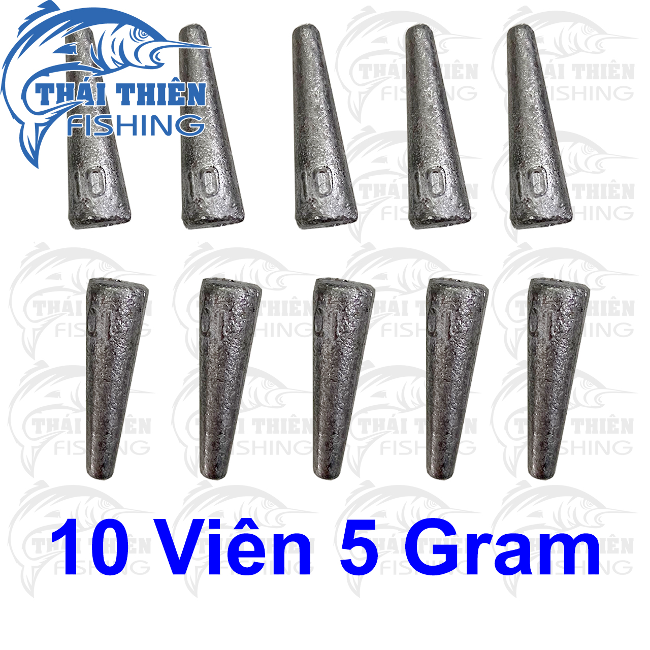 Chì Câu Cá Xuyên Tâm Hình Tháp Nhọn 5g, 7g, 10g, 20g, 30g, 50g, 70g, 100g, 150g