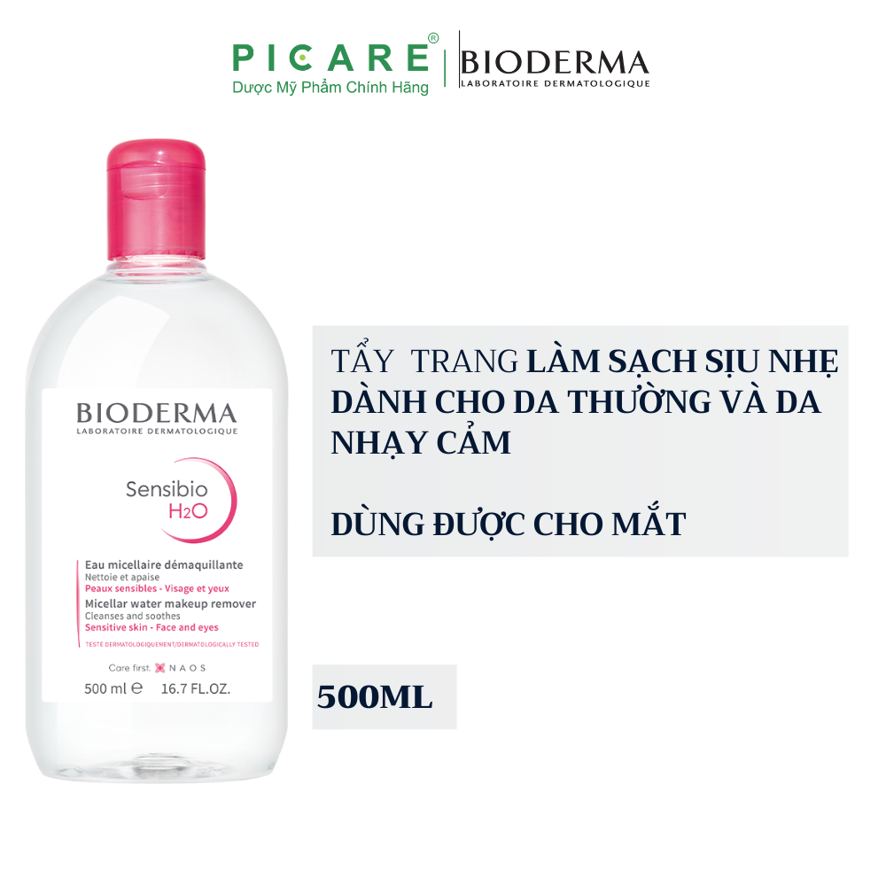 Bộ Sản Phẩm Nước Tẩy Trang Cho Da Nhạy Cảm Bioderma Sensibo H2O 500ml Và Gel Rửa Mặt Tạo Bọt 45ml