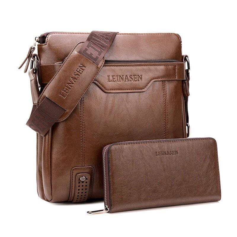 Túi đeo chéo nam da bò cao cấp LEINASEN KT:29x25x8cm tặng ví dài