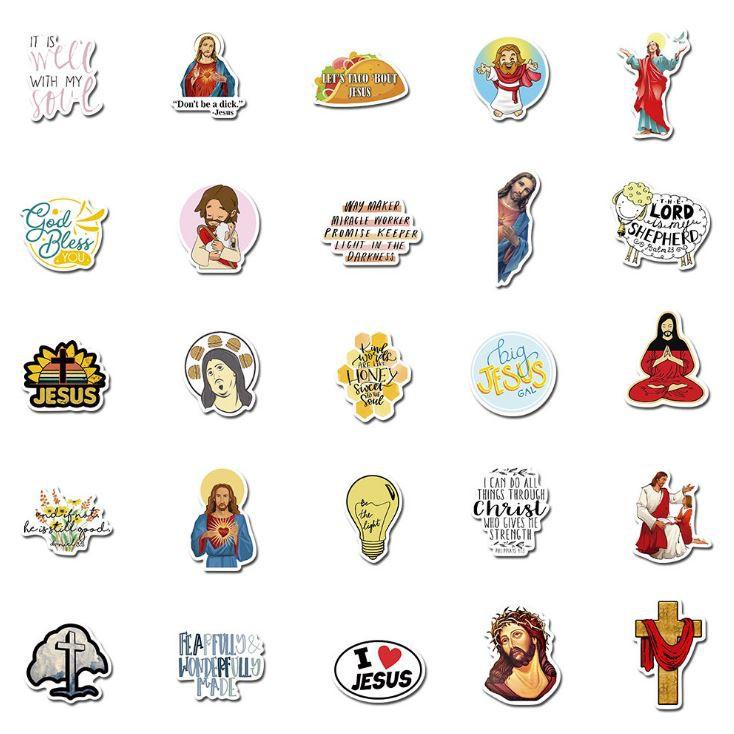 Sticker dán cao cấp CHÚA JESUS Cực COOL ms#121