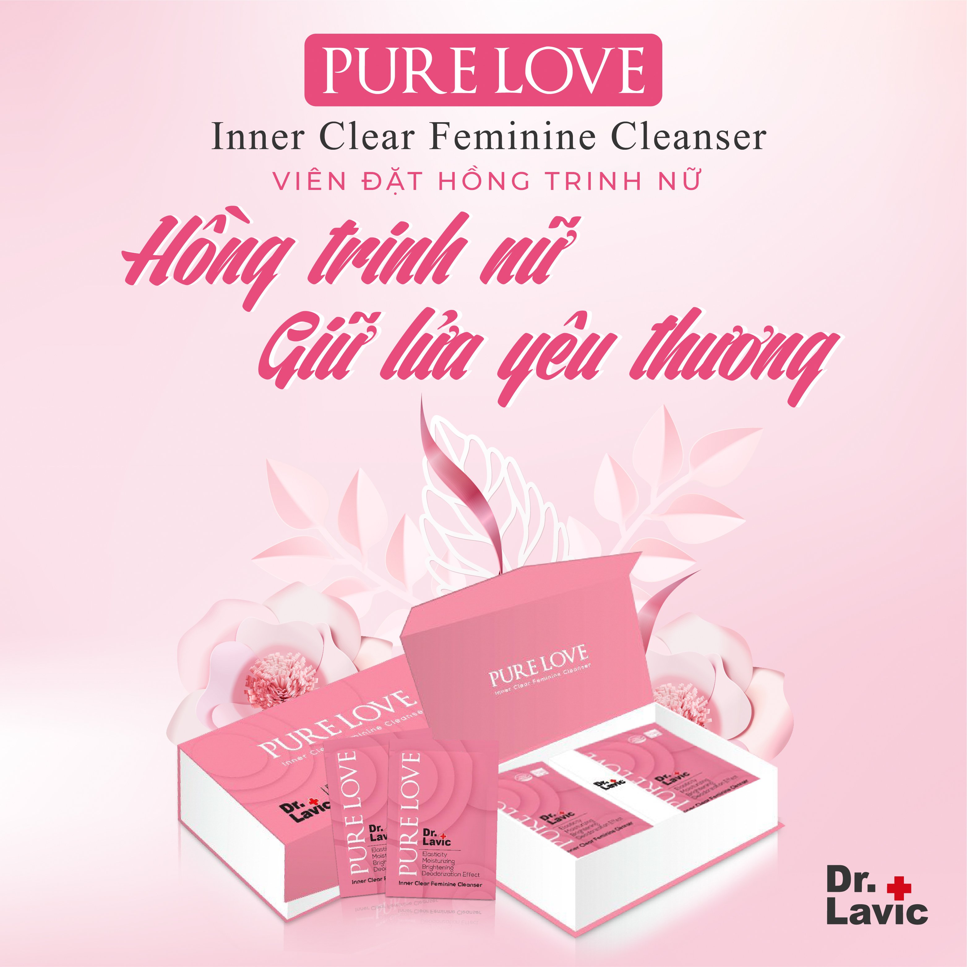 Viên đặt se khít Pure Love Inner Clear Feminine Cleanser làm hồng và se khít hộp 8 viên DR937-8