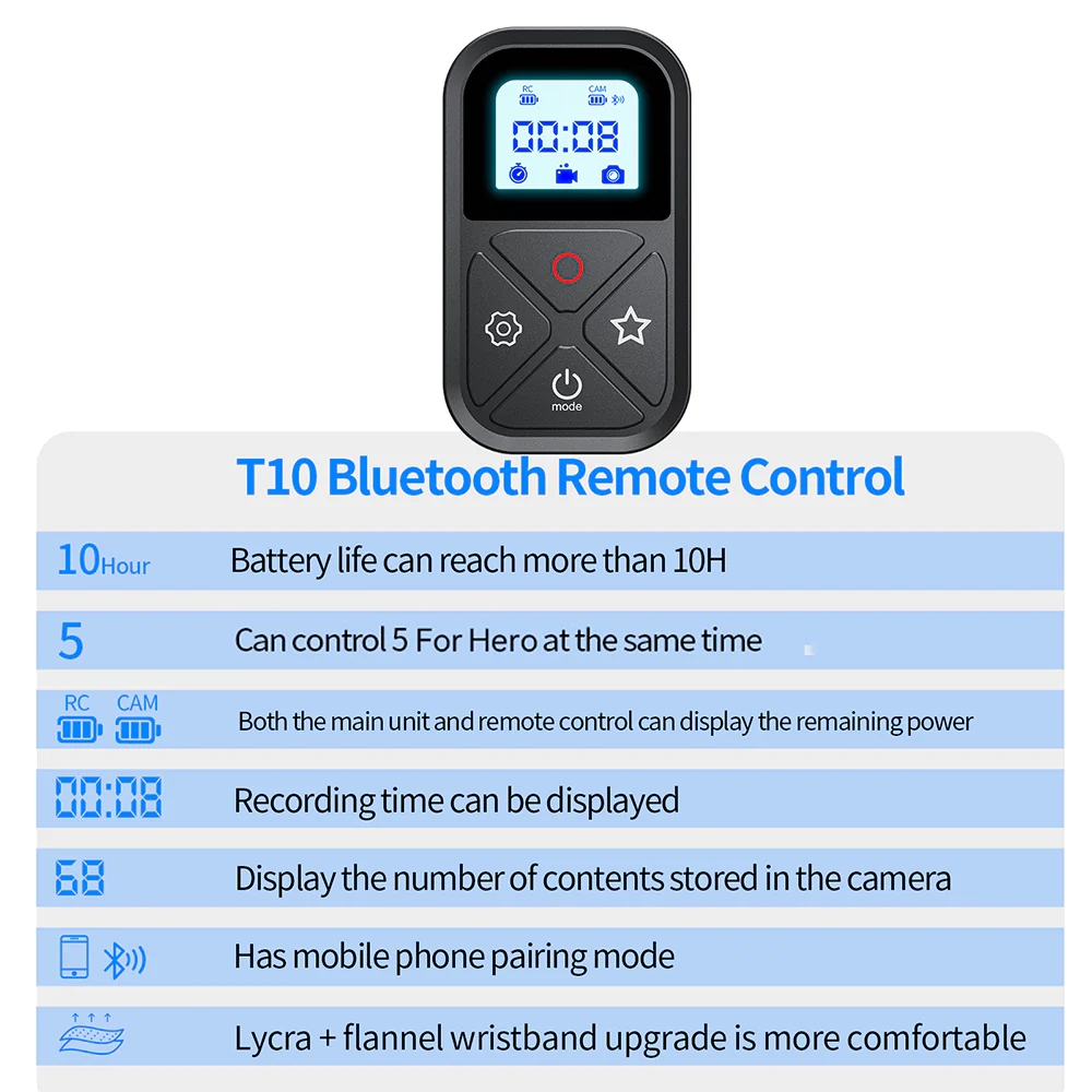 REMOTE CHO GOPRO 12 / 11 / 10 / 9 / 8 / MAX TELESIN T10 - HÀNG CHÍNH HÃNG