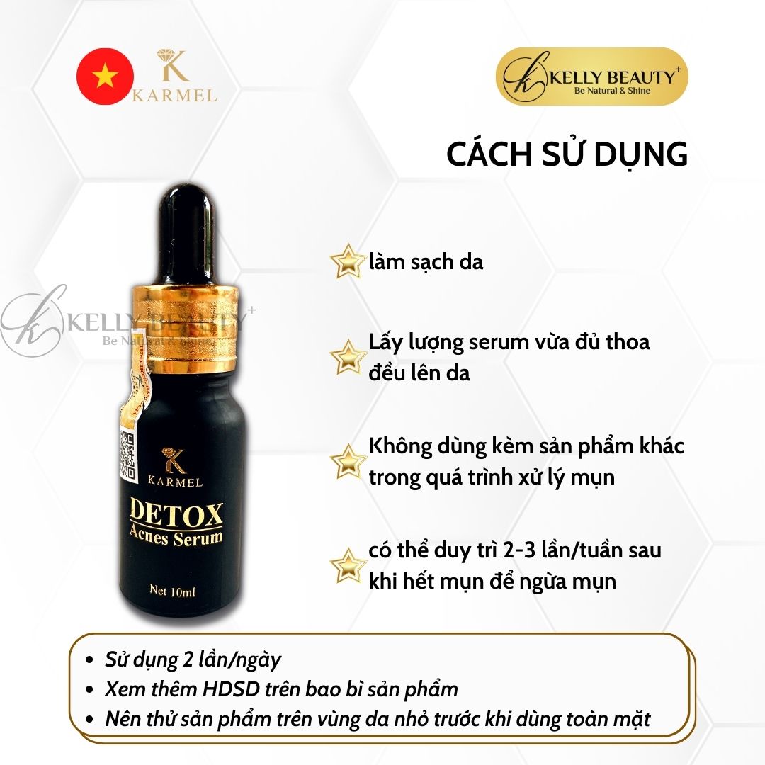 Karmel Detox Acnes Serum - Giải Quyết Mụn Ẩn, Bã Nhờn; Da Nhiễm Corticoid | Kelly Beauty