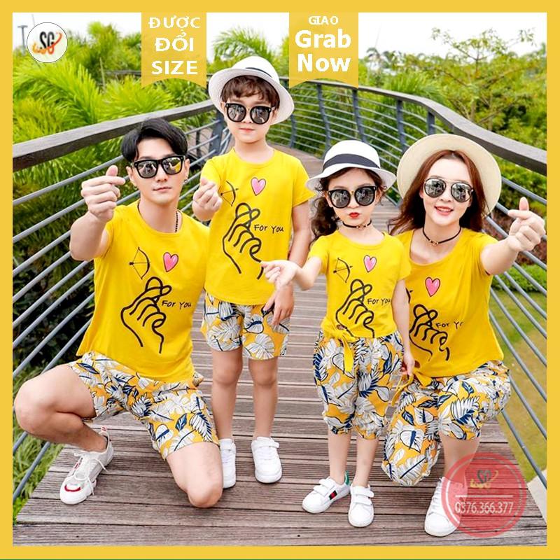 Áo gia đình THUN COTTON - màu vàng GD296VD | DONGPHUCSG