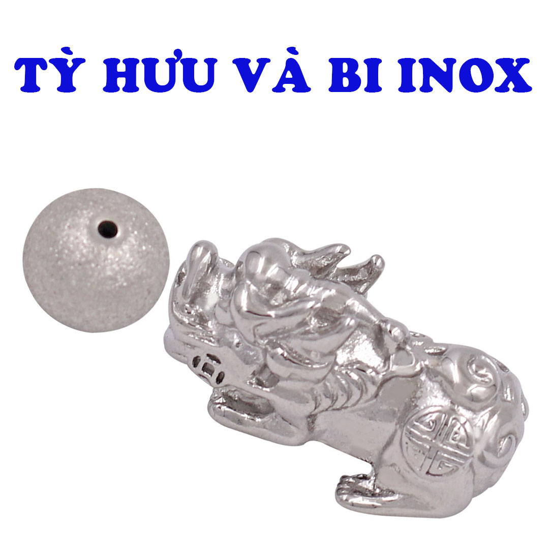 Chuỗi đeo tay đá cẩm thạch đông ninh 16 ly charm tỳ hưu và bi inox, chuỗi hạt size XXL, vòng chuỗi đeo tay size lớn, vòng chuỗi phong thủy size lớn