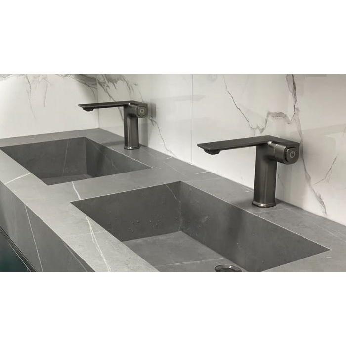 Vòi lavabo GRÜNDER ổn định nhiệt độ màu ghi xám trang nhã cao cấp