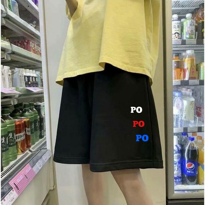Quần short thun nam nữ unisex ống rộng thun cào mịn mát có bigsize