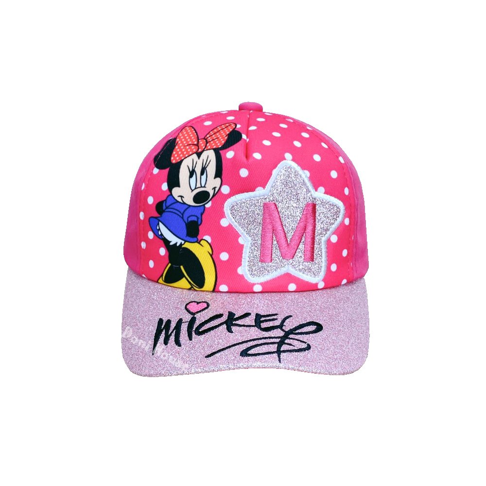 Nón Kết Mũ Lưỡi Trai Cho Bé Gái Từ 4 5 6 7 Tuổi Vòng Đầu 52cm Màu Hồng Hình Mickey Dễ Thương NK275