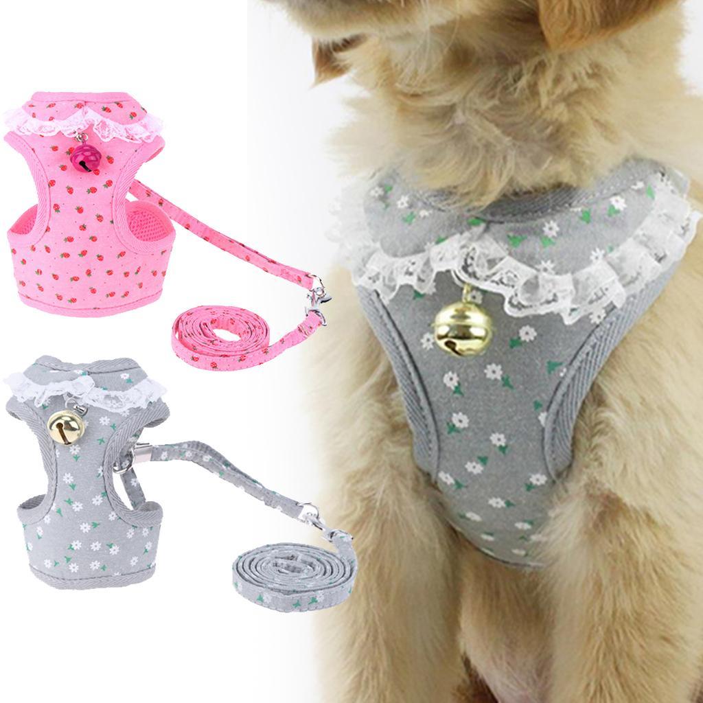 1 Pc Breathable Adjustable Pet Harness Leash Set No Pull Padded Vest