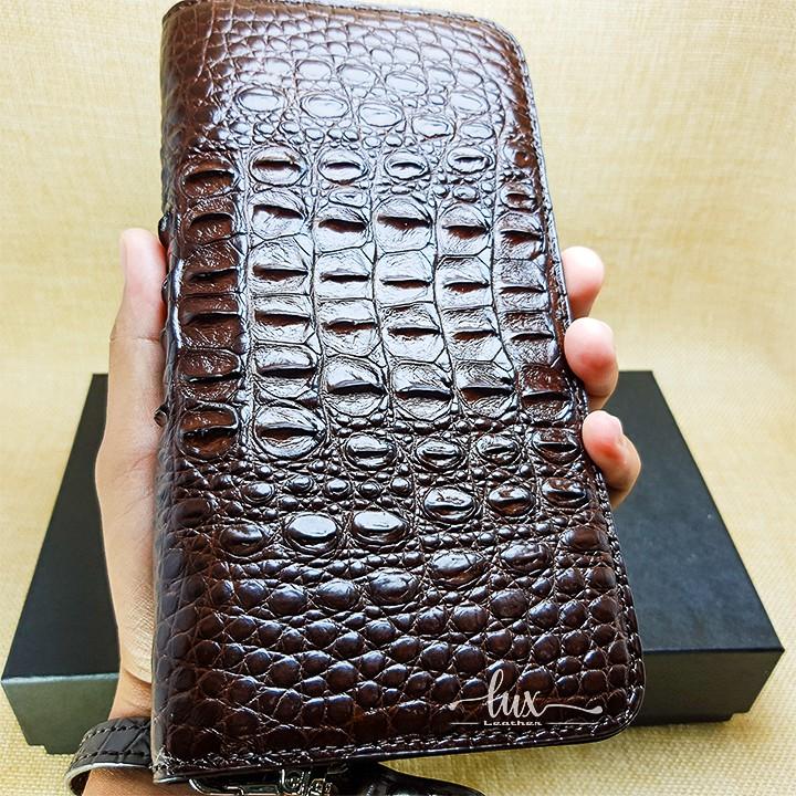 Ví Nữ Cầm tay Da cá sấu LuxLeather LW42010- Một dây kéo