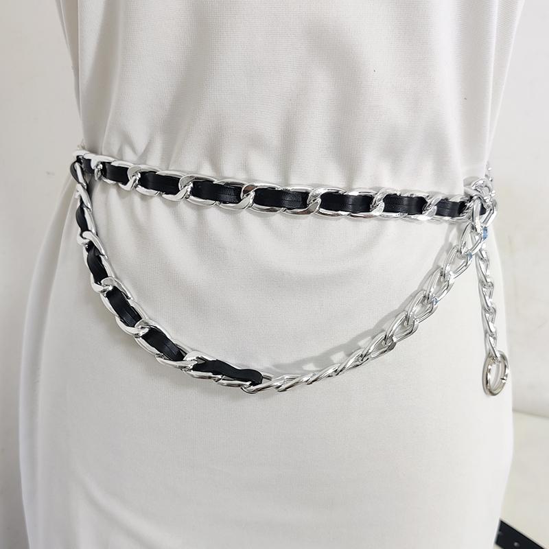Dây Chuyền Vàng Dây Thun Kim Loại Bạc Eo Cho Phụ Nữ Ceiture Femme Co Giãn ds Nữ Phối Ketting Riem Dây Thắt Lưng