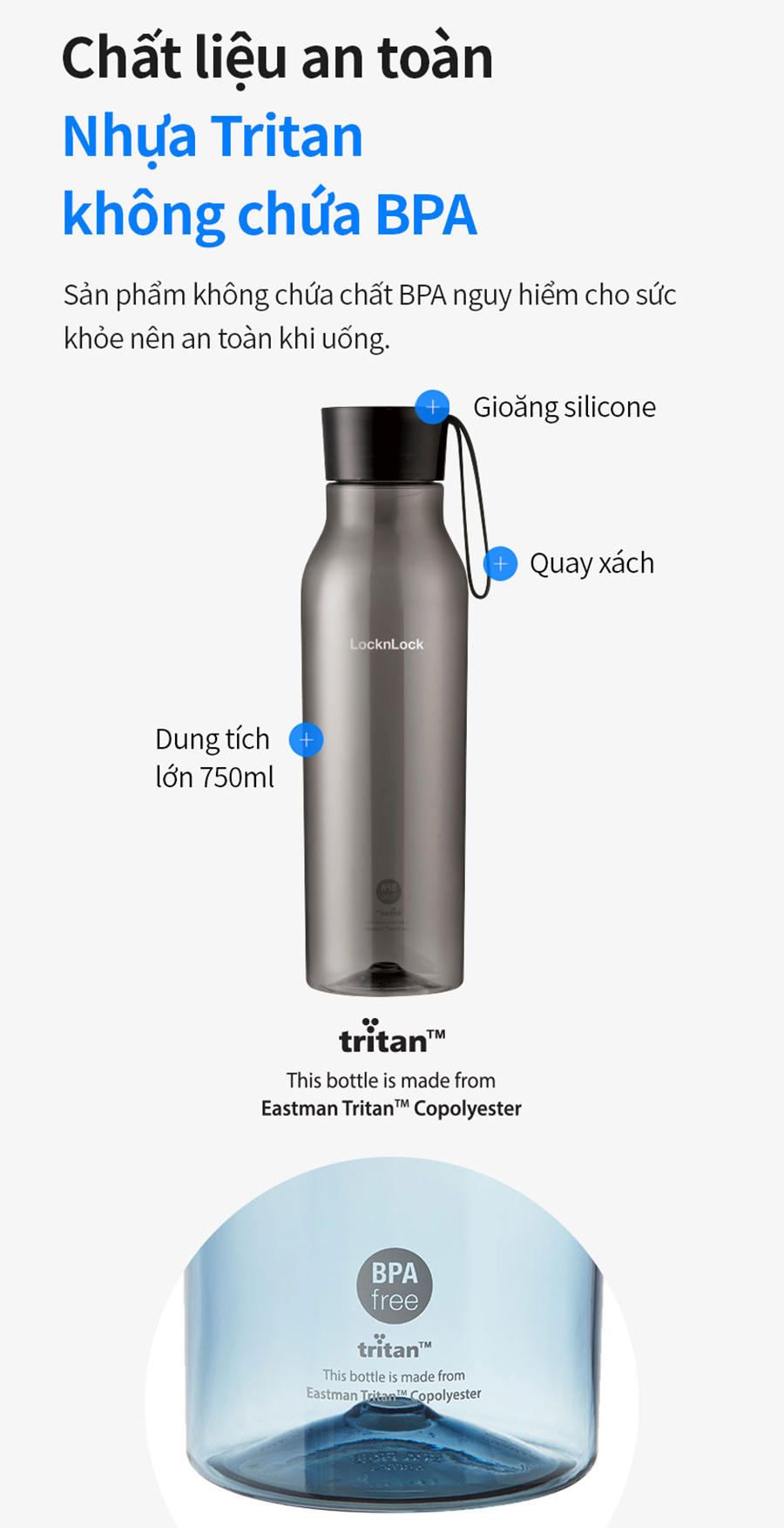 Bình nước Lock&Lock Eco Bottle ABF664 750ml