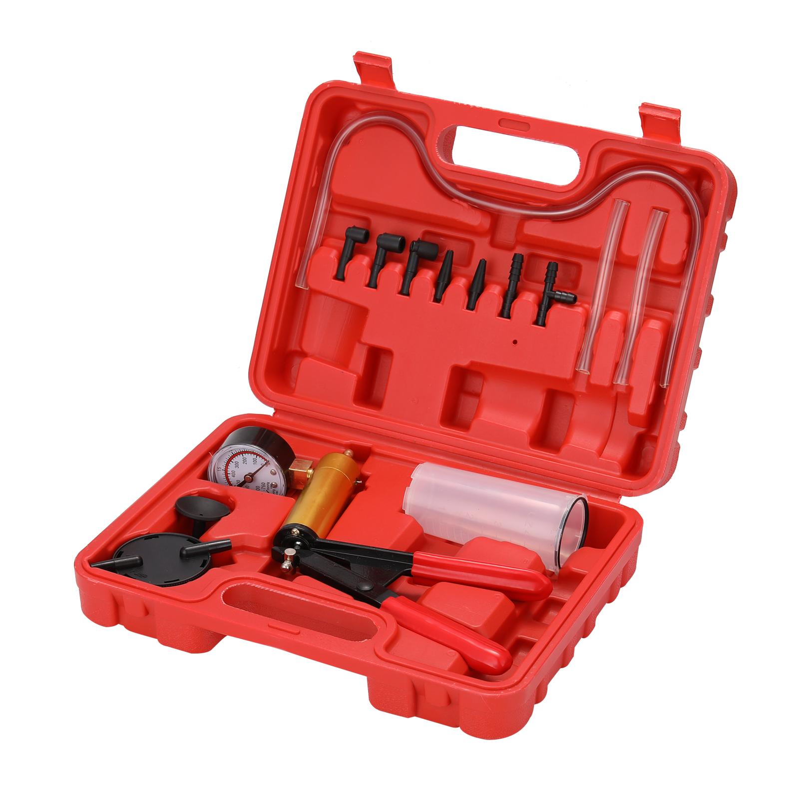 Professional Car Auto Hand Held Vacuum Pressure Pump Brake Bleeder Adaptor Fluid Reservoir Tester Vacuum Bleeding Test