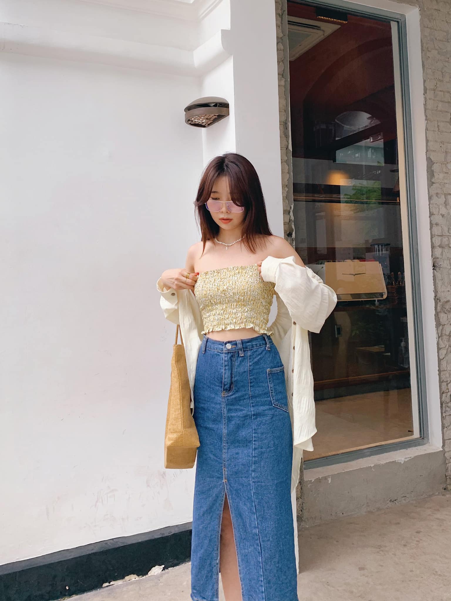 Áo ống hoa vàng Floral Yellow Top Gem Clothing SP060481