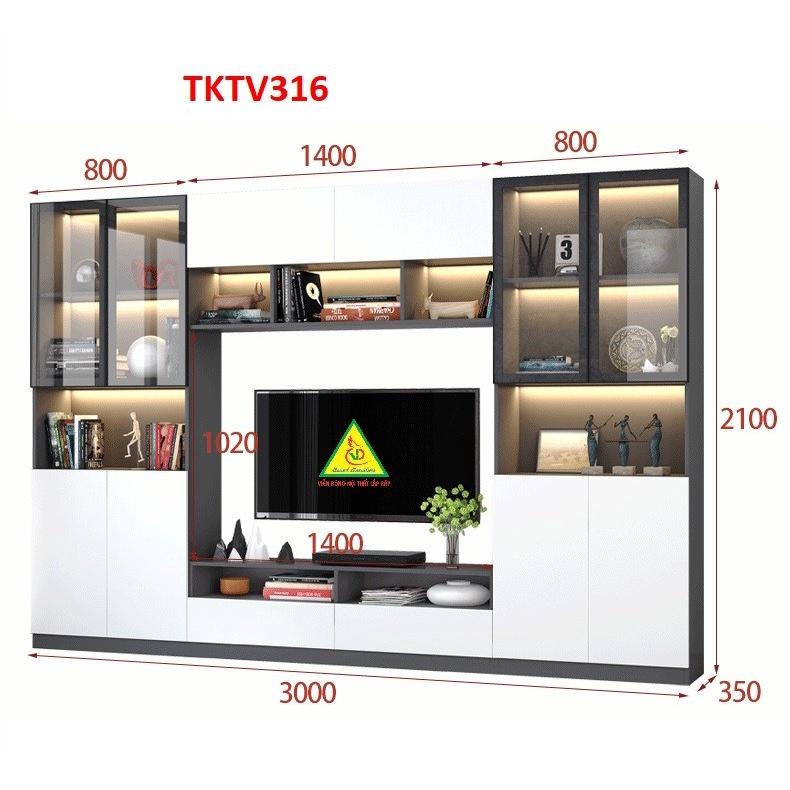 Tủ kệ tivi trang trí phong cách hiện đại TKTV316 - Nội thất lắp ráp Viendong adv