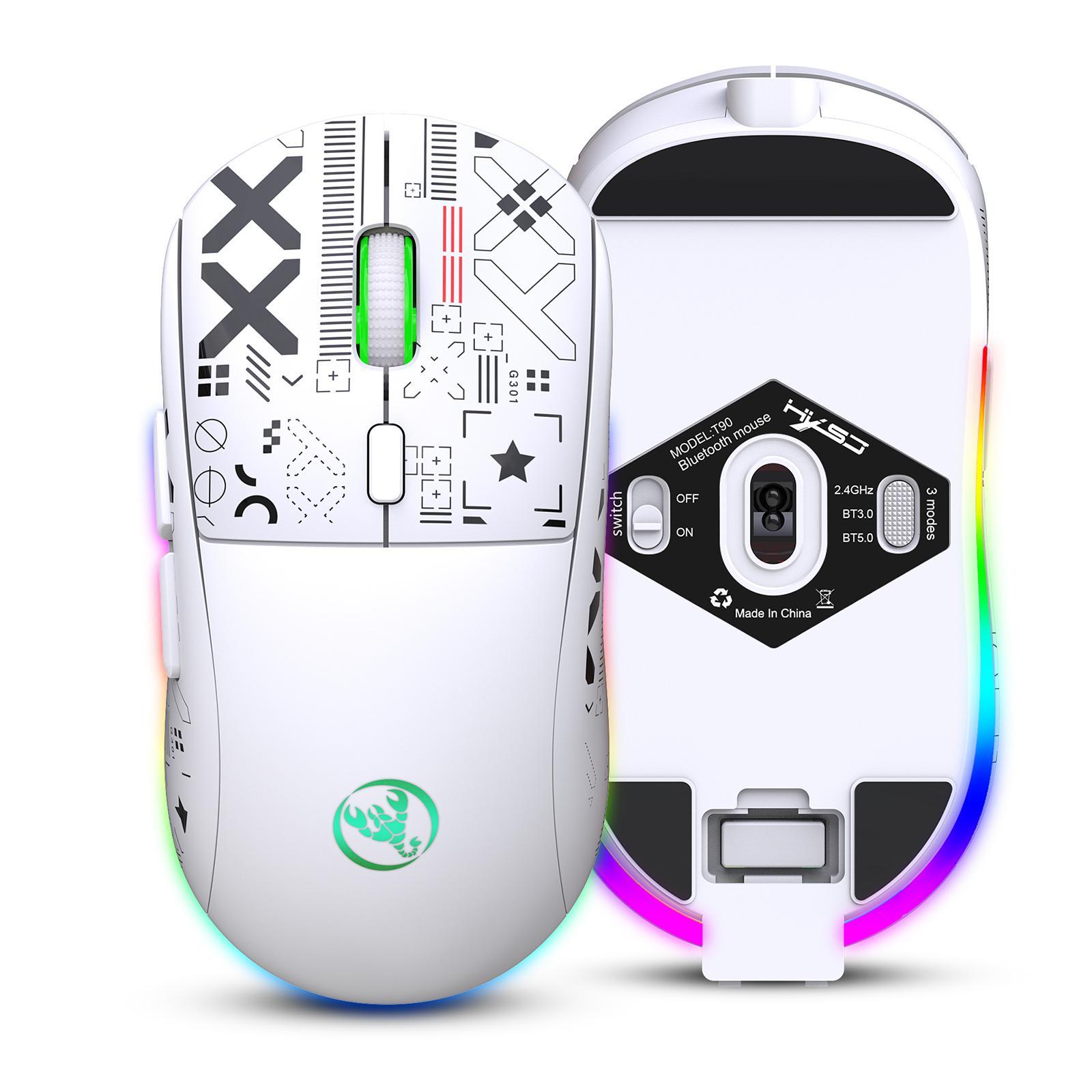 2.4G Mouse Gaming Mouse Triple Mode with USB Receiver Ergonomic 3600 DPI Cordless Optical Mouse for PC Laptop Gamer