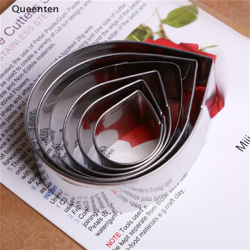 Queenten 6PCS/Set Rose Petal Mold for Cake Decor Fondant Sugarcraft Cutters Tools Mould QT