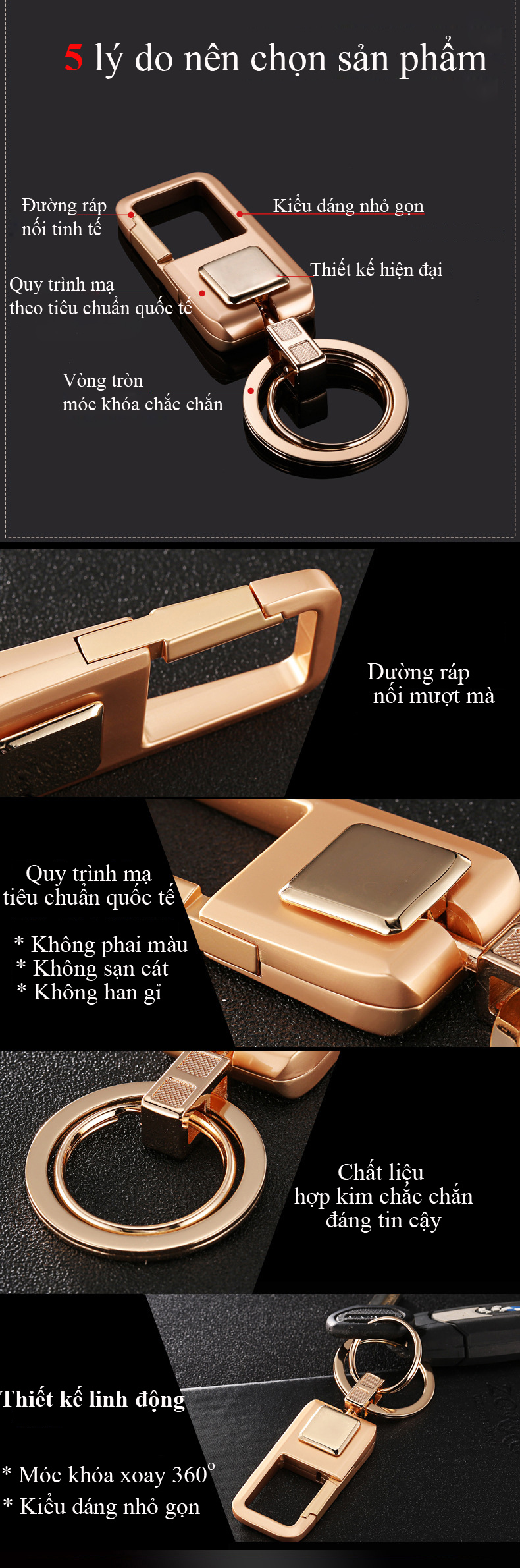 Móc Treo Chìa Khóa Oto Xe Máy ZB-8713 Có Móc Đỉa Quần Đẹp Độc Lạ Tiện Dụng