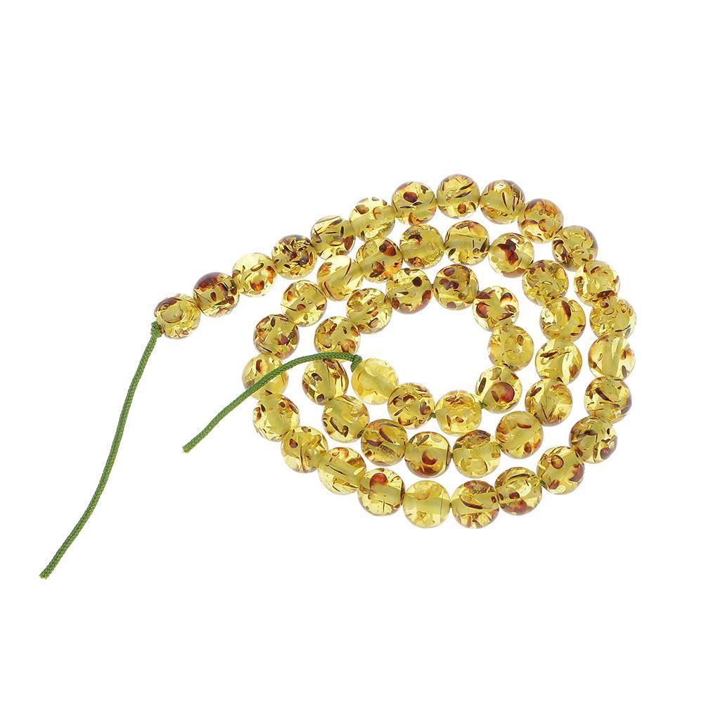 8mm Olive Green Amber Round Loose Beads 16''