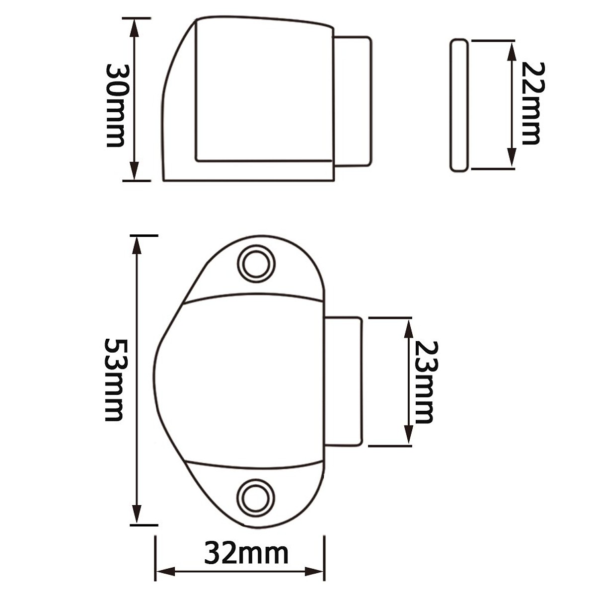 Combo 02 Hít nam châm dạng thấp inox 304